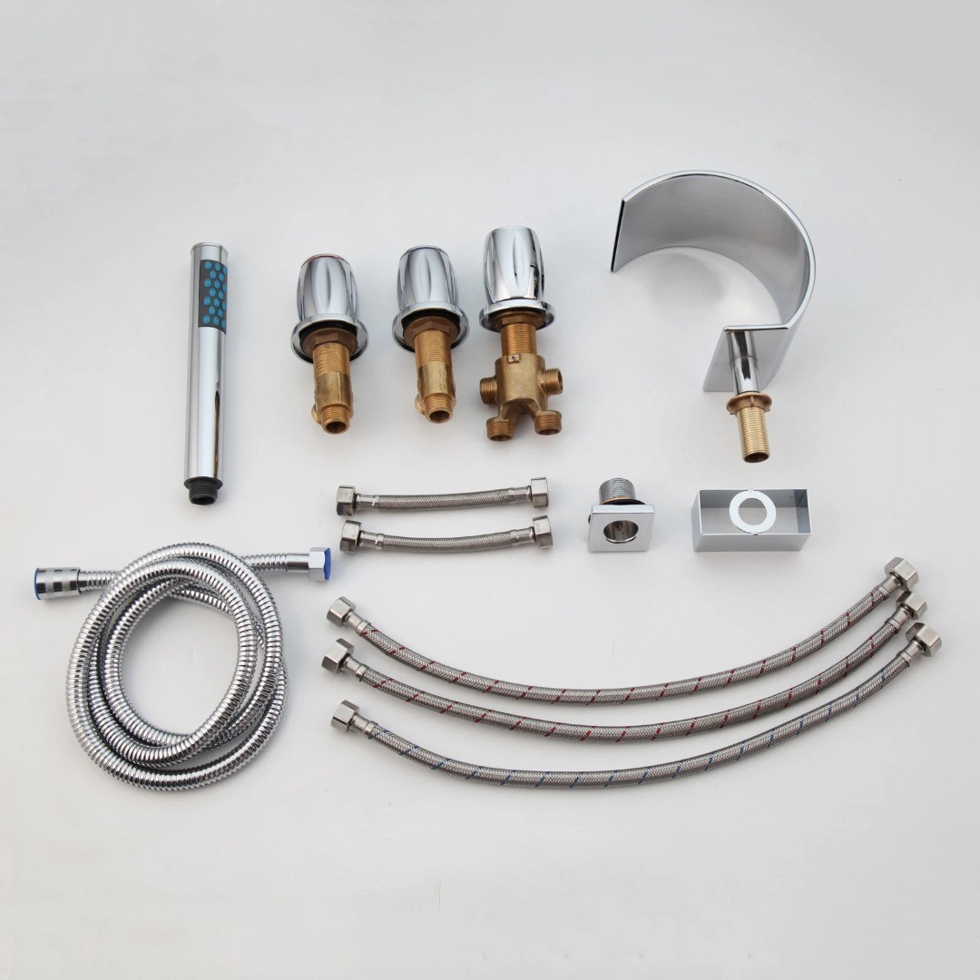 Radius Inbouw Badkranenset | Chroom Thermostaatkraan Met Handdouche 5 Standen 154796