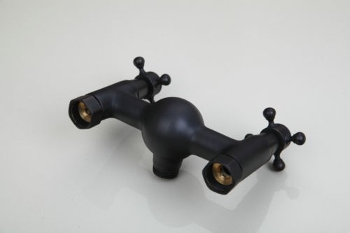 Douche set opbouw Zwart / Olie brons uitvoering 200 MM regendouche