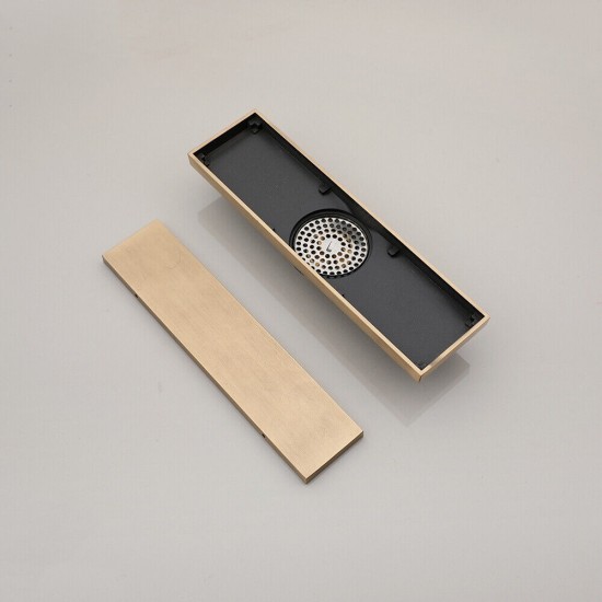 Bronskleurige douchegoot met stankafsluiter