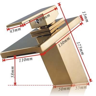 Watervalkraan Carice Goud Deluxe Design Kraan