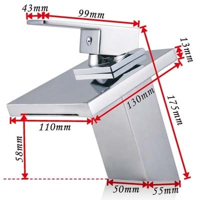 Watervalkraan Carice Zilver  Design Kraan