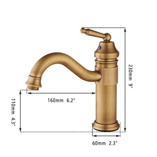Details nostalgisch bronzen wastafel mengkraan