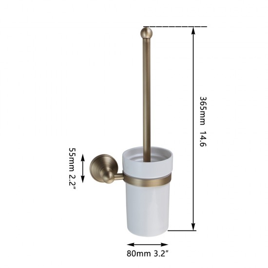 Details nostalgische bronskleurige wc borstel
