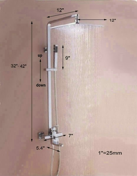 Opbouw douche set compleet LED 30 CM handdouche Stortdouche