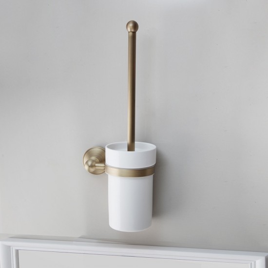 Elegante nostalgische bronskleurige wc borstel