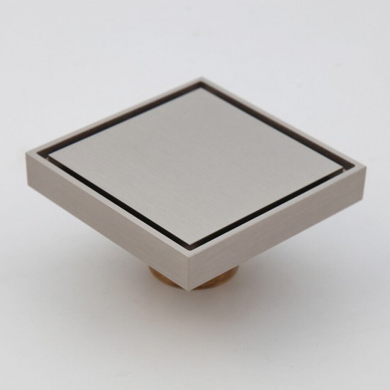 Geborsteld nikkel doucheput vierkant met stankafsluiter