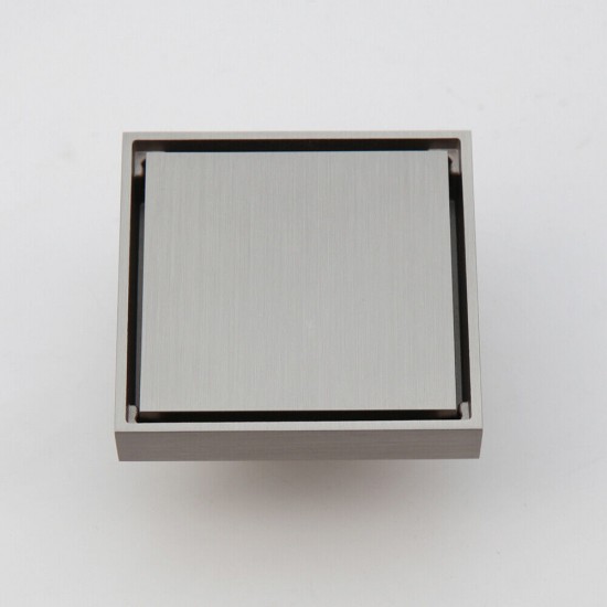 Geborsteld nikkel doucheput vierkant