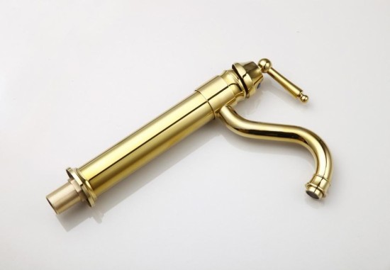 Luxe gouden kraan type Stat Deluxe gouden design wastafelkraan keukenkraan