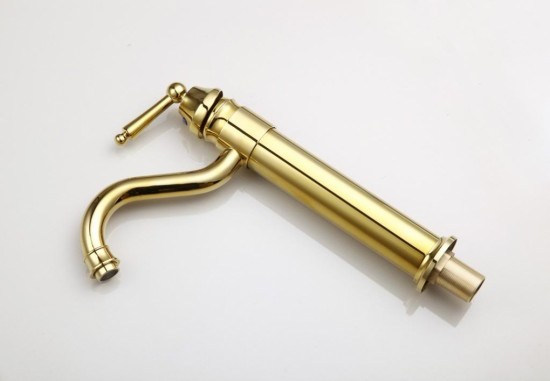 Luxe gouden kraan type Stat Deluxe gouden design wastafelkraan keukenkraan