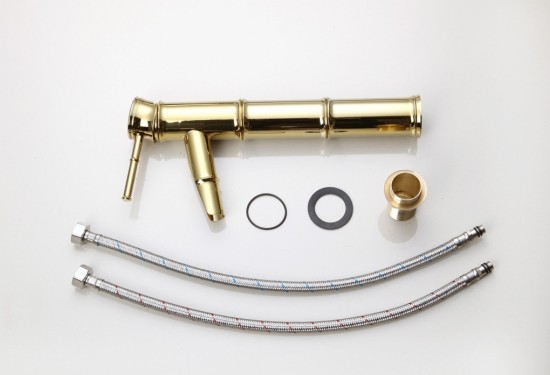 Wastafelkraan Bambuk Deluxe Gouden Design kraan