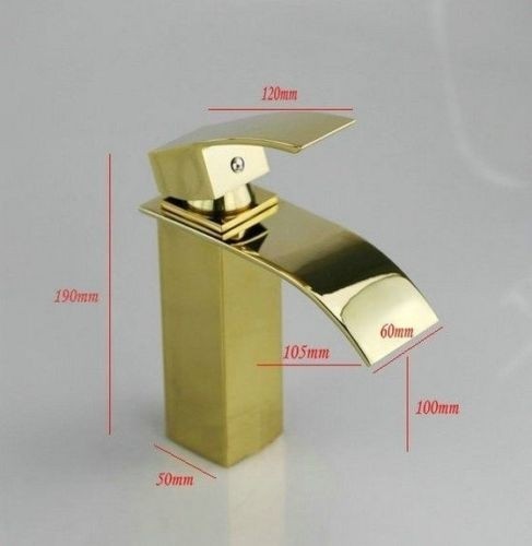 Gouden watervalkraan Barre Elegance Deluxe Design wastafelkraan goudkleurig