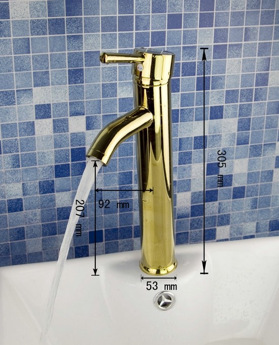 Wastafel kraan Goud type Deva Deluxe Design gouden Badkamer kraan