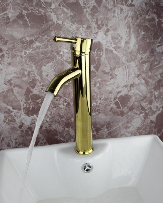 Wastafel kraan Goud type Deva Deluxe Design gouden Badkamer kraan