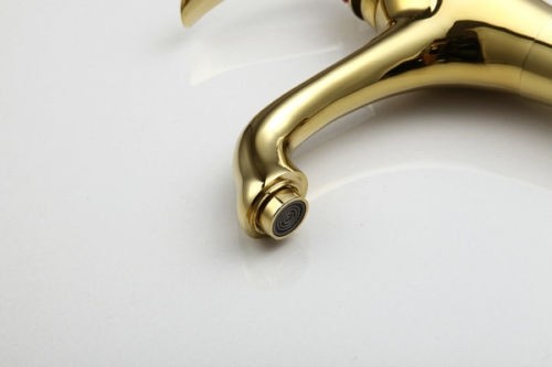 Gouden wastafelkraan Type Jin Deluxe Desing badkamerkraan