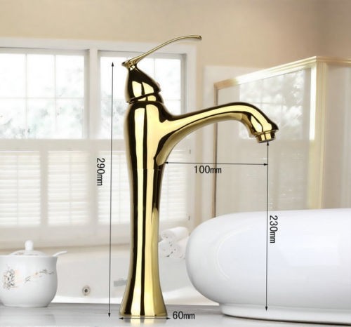 Gouden wastafelkraan Type Jin Deluxe Desing badkamerkraan