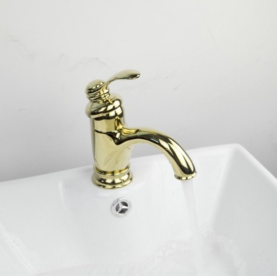 Gouden wastafelkraan Type Poka Deluxe Design badkamerkraan