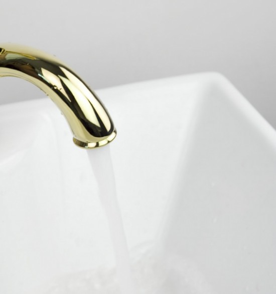 Gouden wastafelkraan Type Poka Deluxe Design badkamerkraan