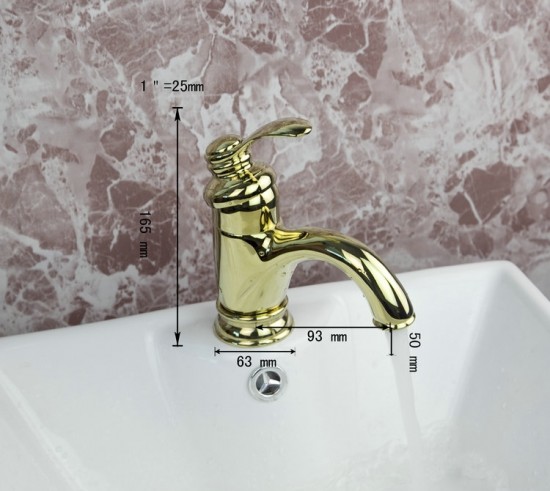 Gouden wastafelkraan Type Poka Deluxe Design badkamerkraan