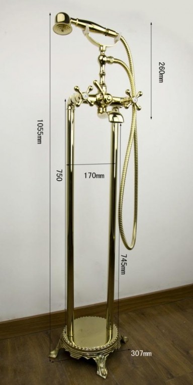 Luxe gouden vrijstaande badkamer kraan type Sofi design badkraan