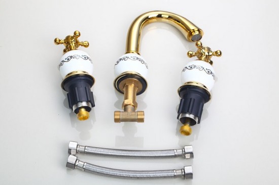 Luxe gouden opbouw kraan type Tas Deluxe gouden design wastafelkraan badkraan