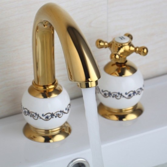 Luxe gouden opbouw kraan type Tas Deluxe gouden design wastafelkraan badkraan