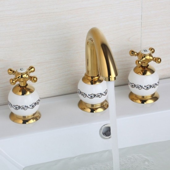 Luxe gouden opbouw kraan type Tas Deluxe gouden design wastafelkraan badkraan