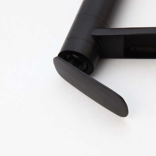 Hendel zwarte watervalkraan mengkraan