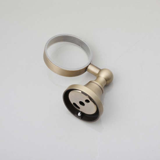 Houder bronskleurige landelijke tandenborstel beker