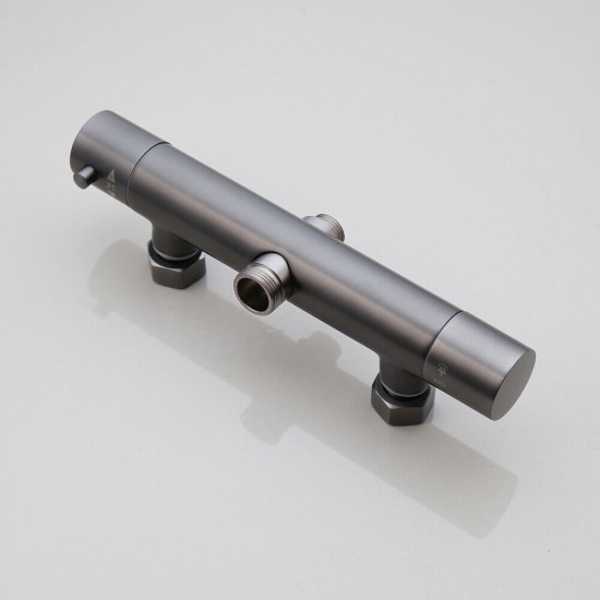 Kraan gun metal thermostatische opbouw regendouche