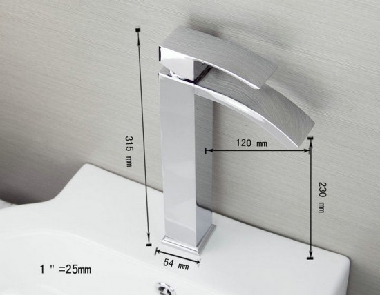 Badkamer kraan Type Tos Chrome wastafelkraan design kraan