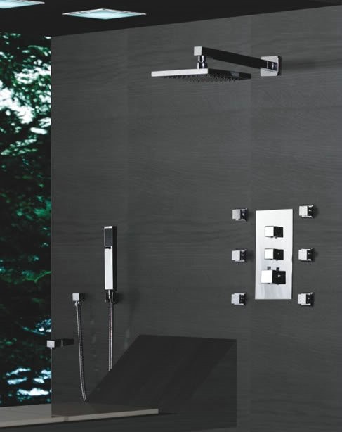 Luxe Douche set met Massage stralen en 200 MM Stortdouche