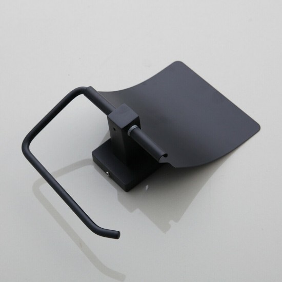 Moderne mat zwarte wc rol houder