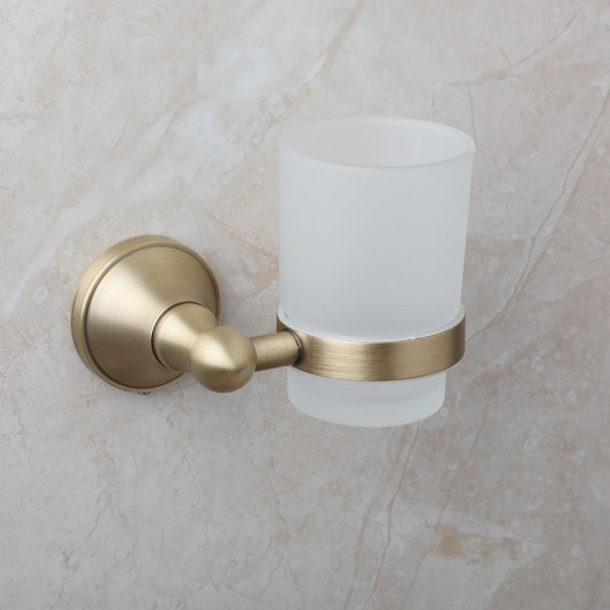 Mooie bronskleurige landelijke tandenborstel beker