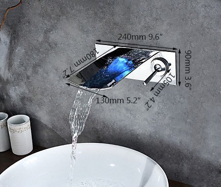 Watervalkraan Muro LED inbouw Design Watervalkraan