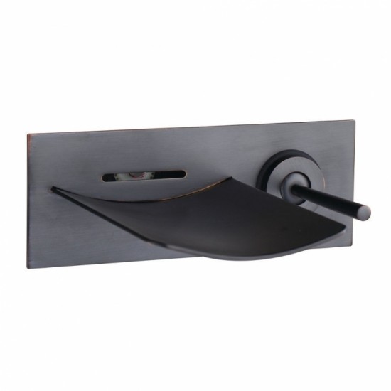 Watervalkraan Muro LED Olie brons inbouw badkraan met Led verlichting