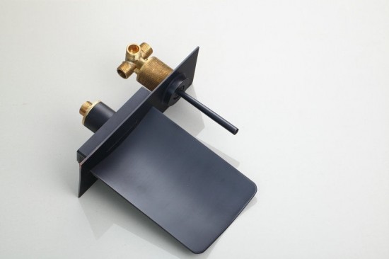 Watervalkraan Muro LED Olie brons inbouw badkraan met Led verlichting