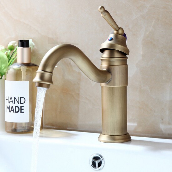 Nostalgisch bronskleurige wastafelkraan