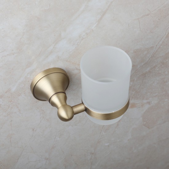 Nostalgische bronskleurige landelijke tandenborstel beker