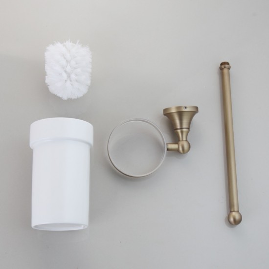 Nostalgische bronskleurige wc borstel 0