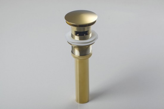 Gouden pop-up afvoer click afvoer met overloop goud kleurig