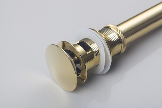Gouden pop-up afvoer click afvoer met overloop goud kleurig