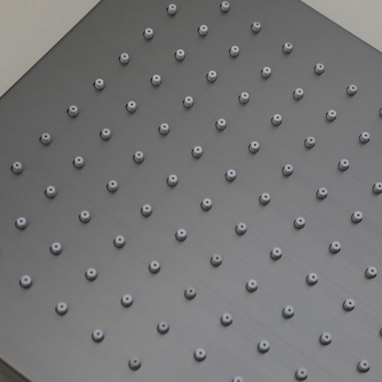 Regendouche rechthoekig gunmetal