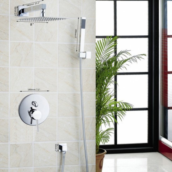 Mooie LED inbouw douche set messing met chroom afwerking.