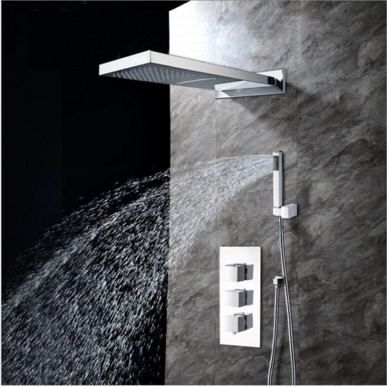 22 inch Regendouche waterval douche inbouw incl. handdouche