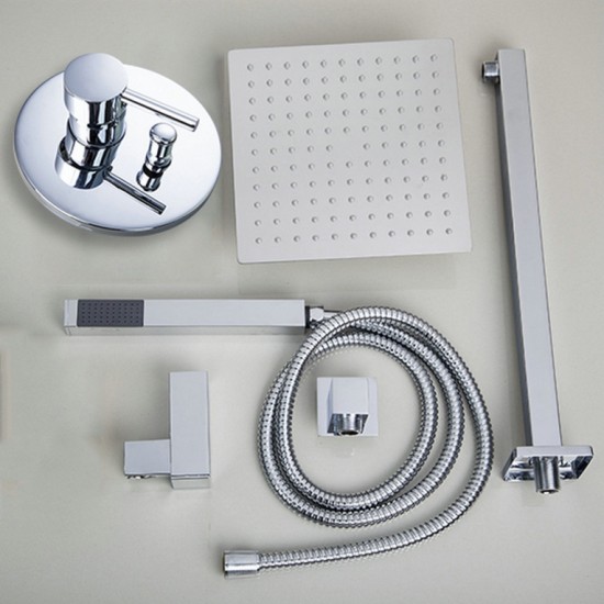 Mooie LED inbouw douche set messing met chroom afwerking.