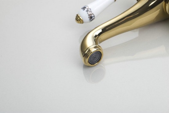 Gouden wastafelkraan Turin goudkleurige mengkraan