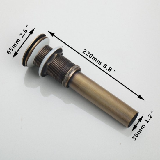 Antieklook pop-up afvoer click afvoer met overloop antiek look