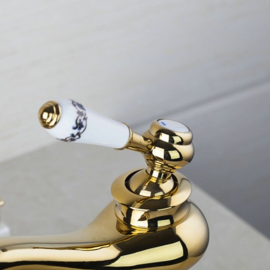 Gouden wastafelkraan Turin goudkleurige mengkraan