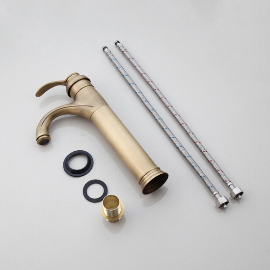 Set bronskleurige wastafelkraan mengkraan