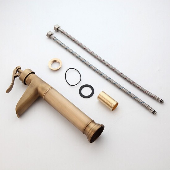 Set bronskleurige watervalkraan landelijke uitvoering